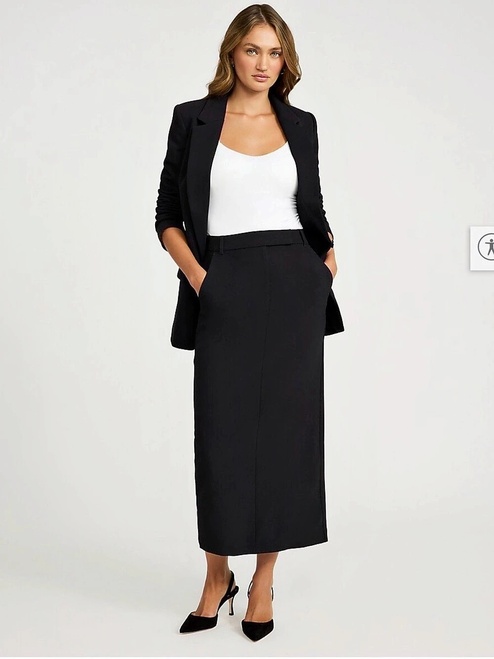 Women's Black Midi Pencil Skirt Like New